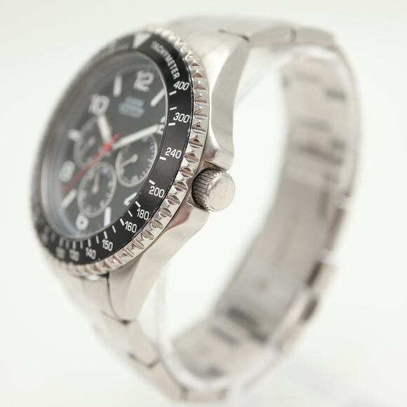 Guess Waterpro Mens Diver Calendar 42mm Watch Stainless Steel 100M w New Battery - Picture 12 of 14